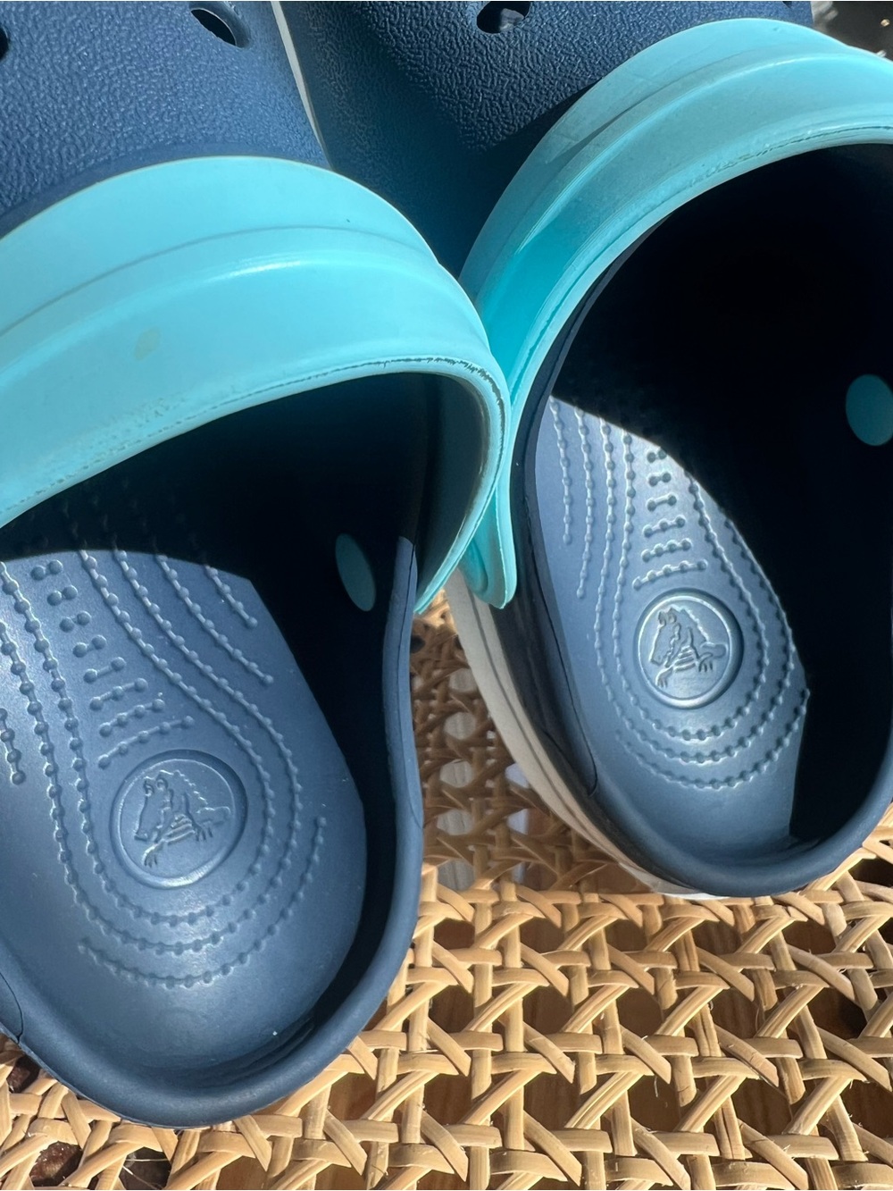 CROCS Kids Navy and Light Blue Classic Clogs Size c12/13 - Picture 10 of 12